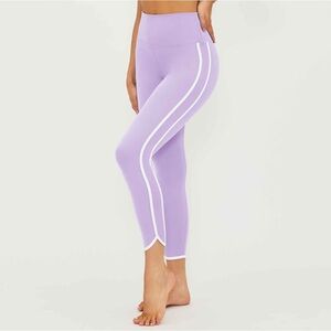 NWT Beach Riot Sport Nella 7/8 Leggings French Lavender Purple White Trim Large